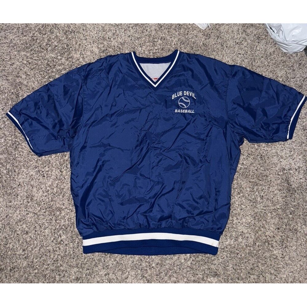 Vintage Duke Blue Devils Team‎ Issue Baseball Warm Up Pullover Men's XL #22